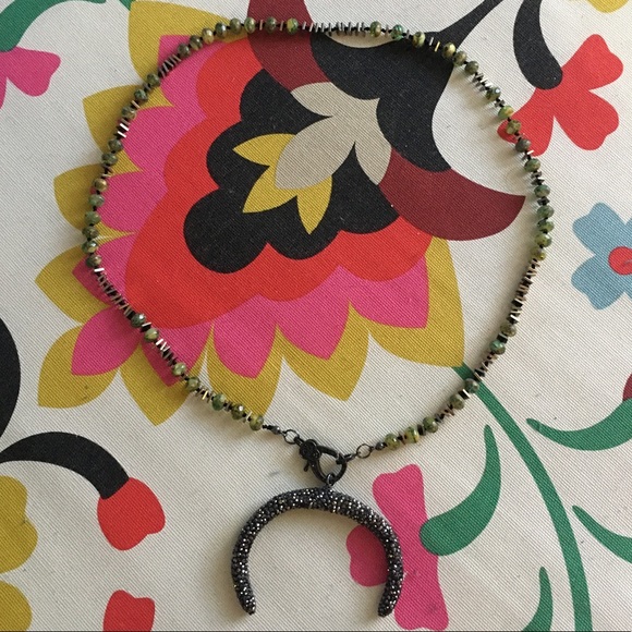 ONE OF A KIND pave diamond necklace - Picture 2 of 5